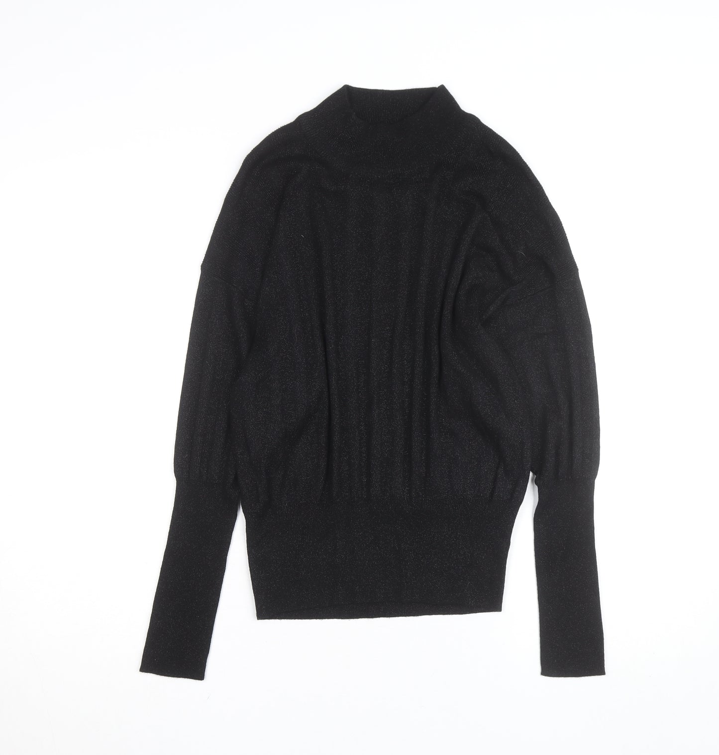 Dunnes Women’s Black Mock Neck Long Sleeve Knit Top Medium