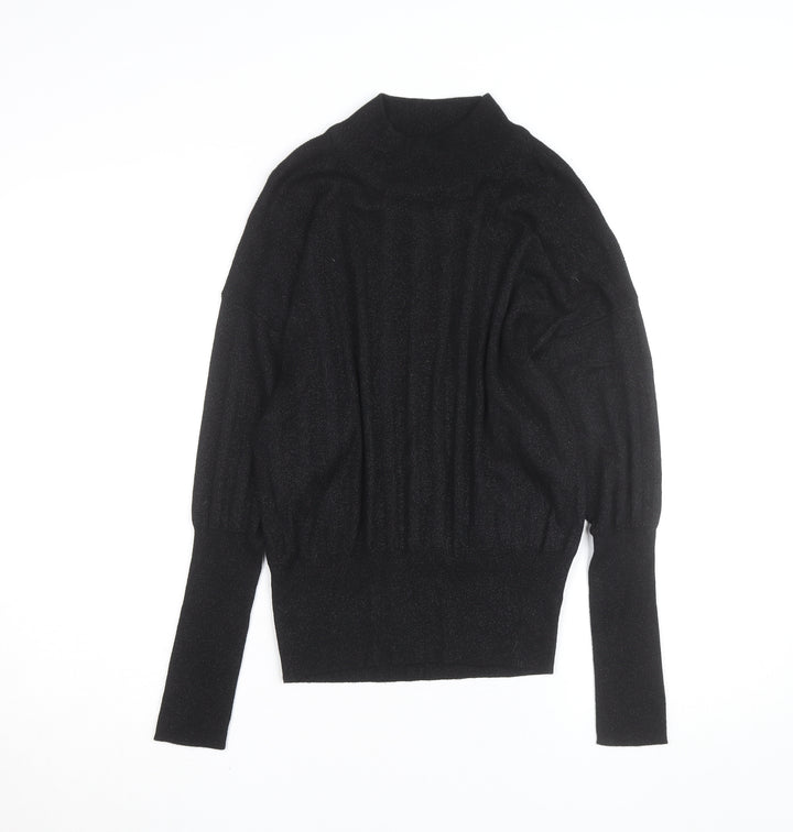Dunnes Women’s Black Mock Neck Long Sleeve Knit Top Medium
