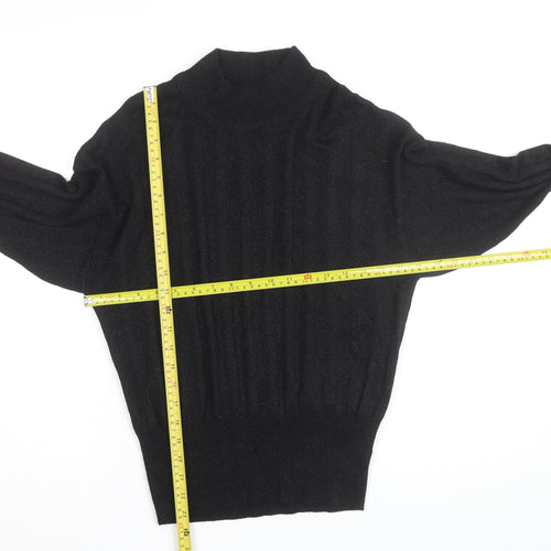 Dunnes Women’s Black Mock Neck Long Sleeve Knit Top Medium