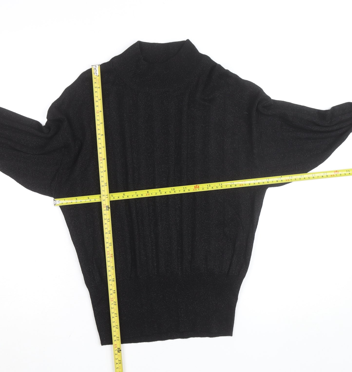 Dunnes Women’s Black Mock Neck Long Sleeve Knit Top Medium