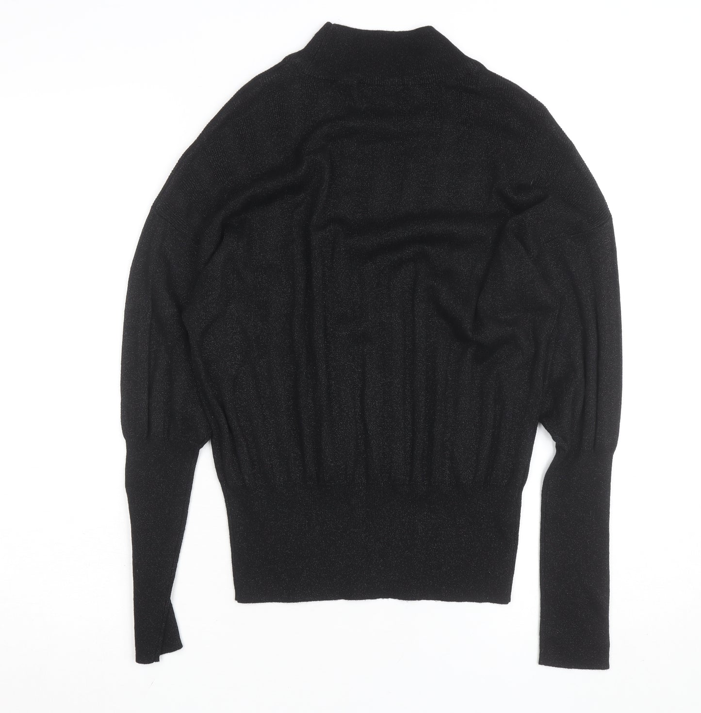 Dunnes Women’s Black Mock Neck Long Sleeve Knit Top Medium