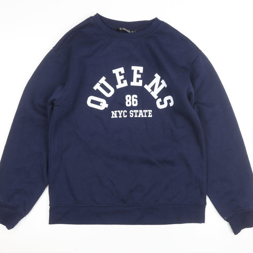 Dunnes Stores Men's Blue XS Pullover Sweatshirt QUEENS 86 Graphic