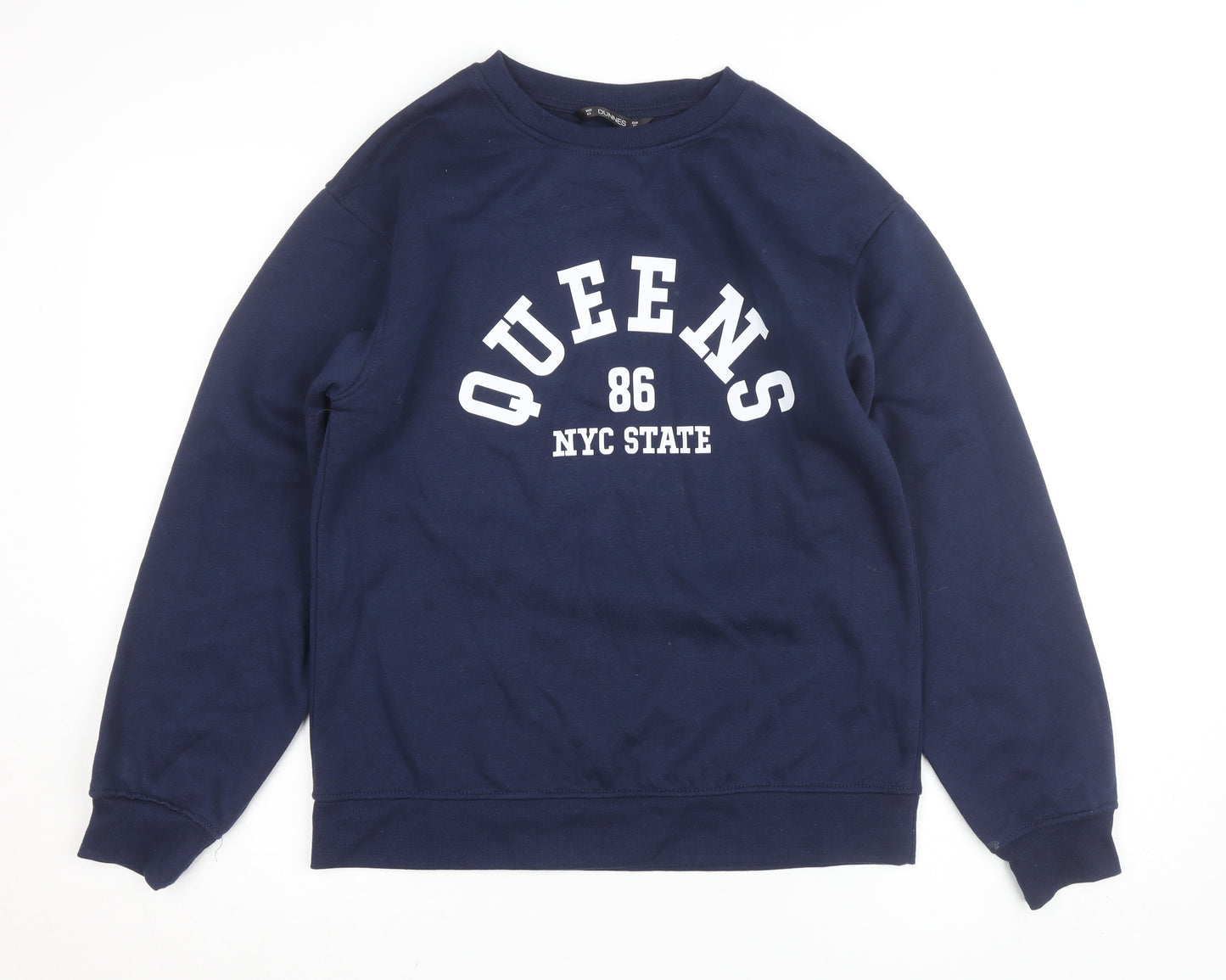 Dunnes Stores Men's Blue XS Pullover Sweatshirt QUEENS 86 Graphic
