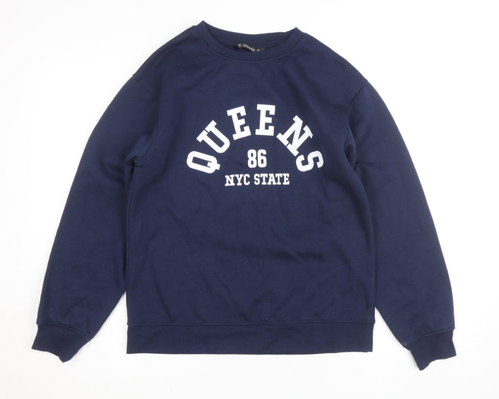 Dunnes Stores Men's Blue XS Pullover Sweatshirt QUEENS 86 Graphic