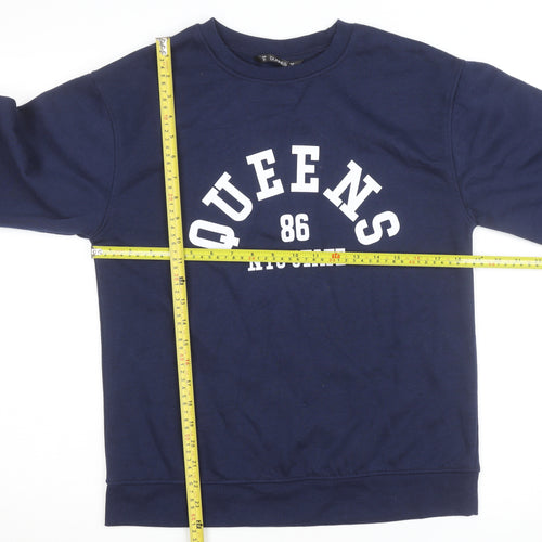 Dunnes Stores Men's Blue XS Pullover Sweatshirt QUEENS 86 Graphic