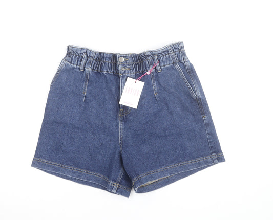 Savida Women's Blue Denim Paperbag Shorts Size 10
