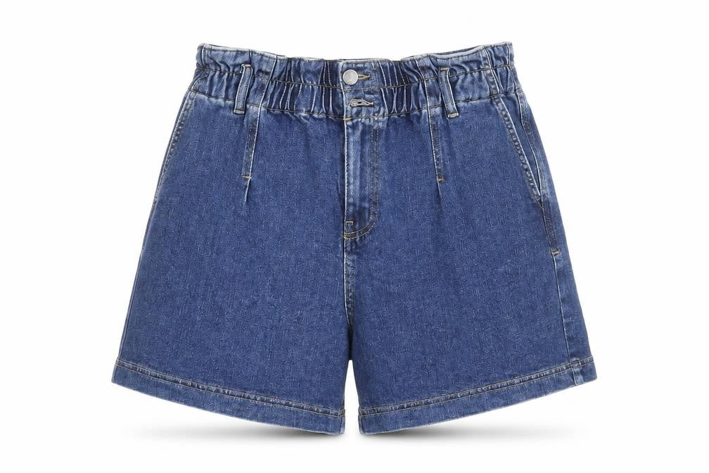 Savida Women's Blue Denim Paperbag Shorts Size 10