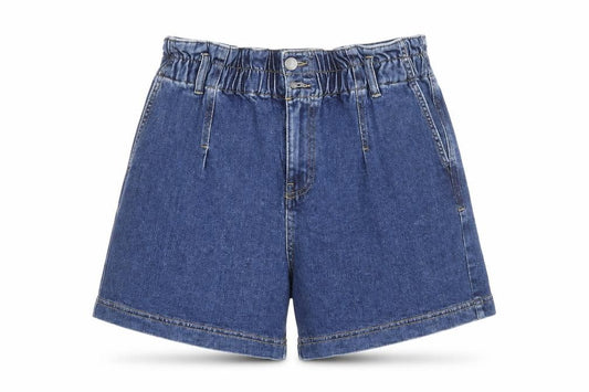 Savida Women's Blue Denim Paperbag Shorts Size 10