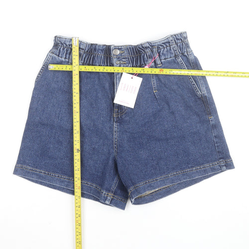 Savida Women's Blue Denim Paperbag Shorts Size 10