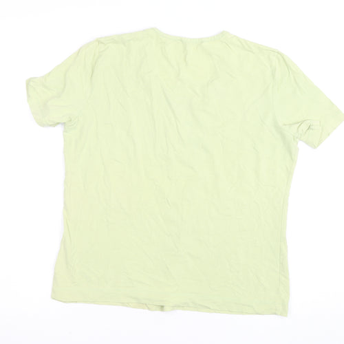Bianca Womens Green Beaded Cotton T-Shirt Size 16