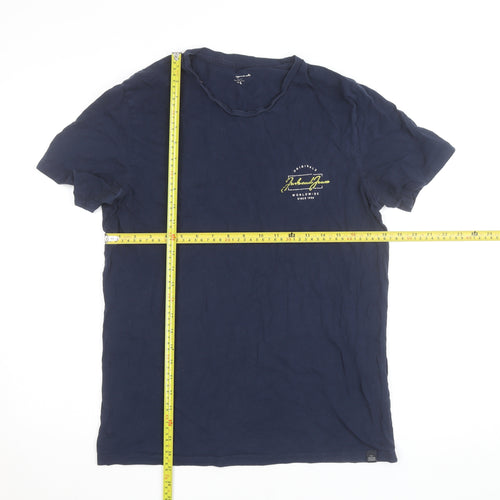 Wrangler Men's Blue Cotton Crew Neck T-Shirt Size L