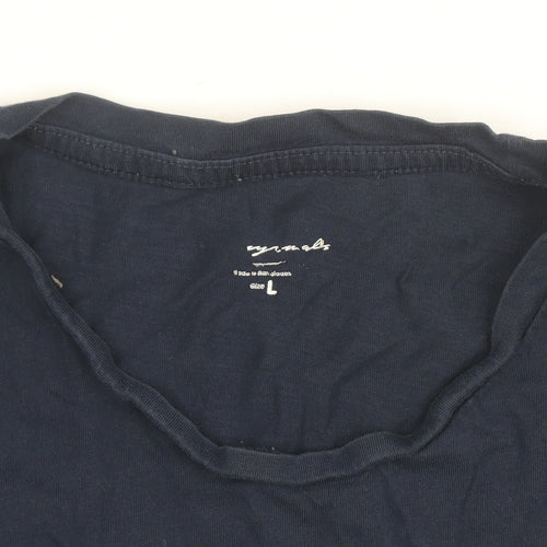 Wrangler Men's Blue Cotton Crew Neck T-Shirt Size L