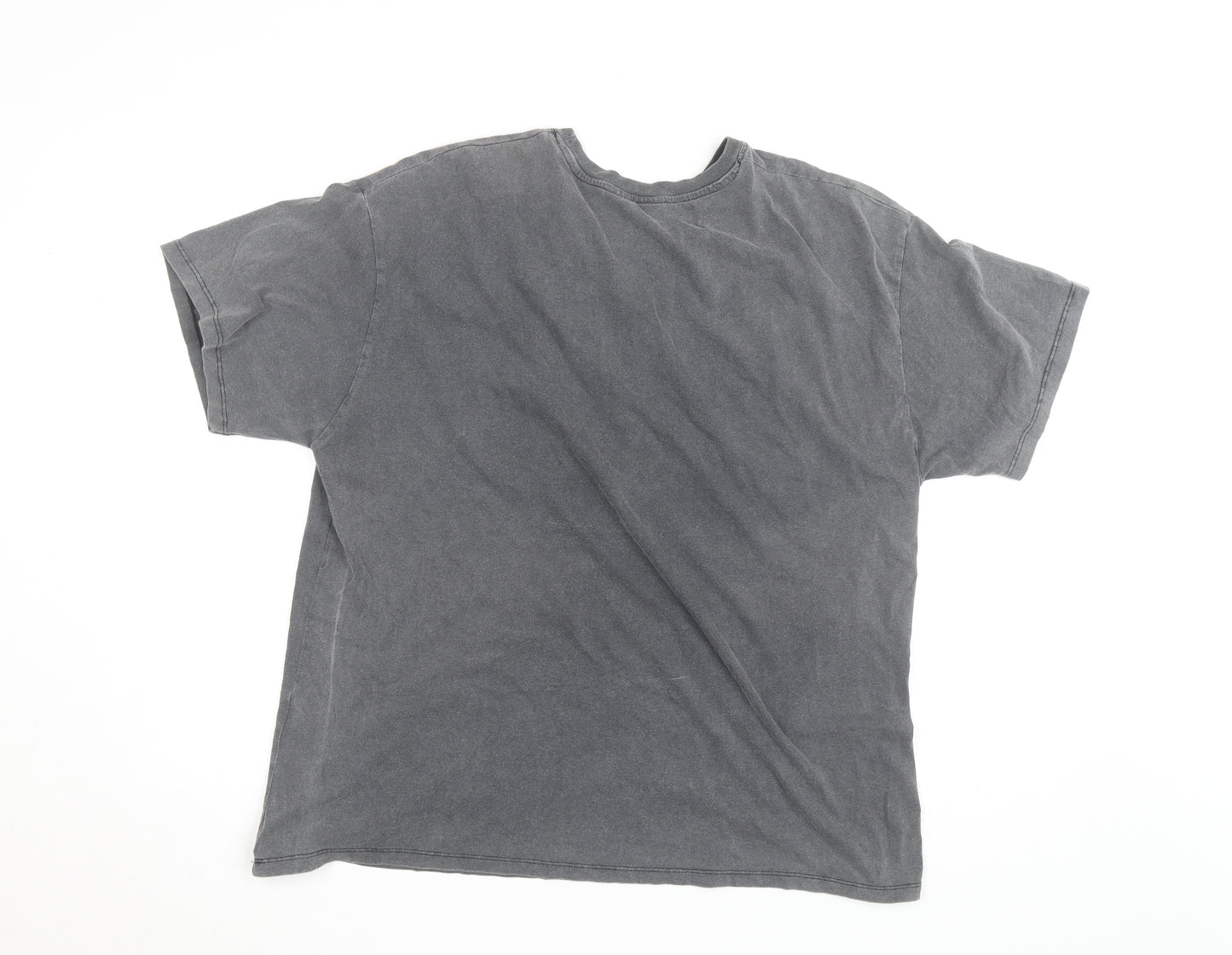 Bershka Men's Grey Tupac Shakur Graphic Band T-Shirt Size M