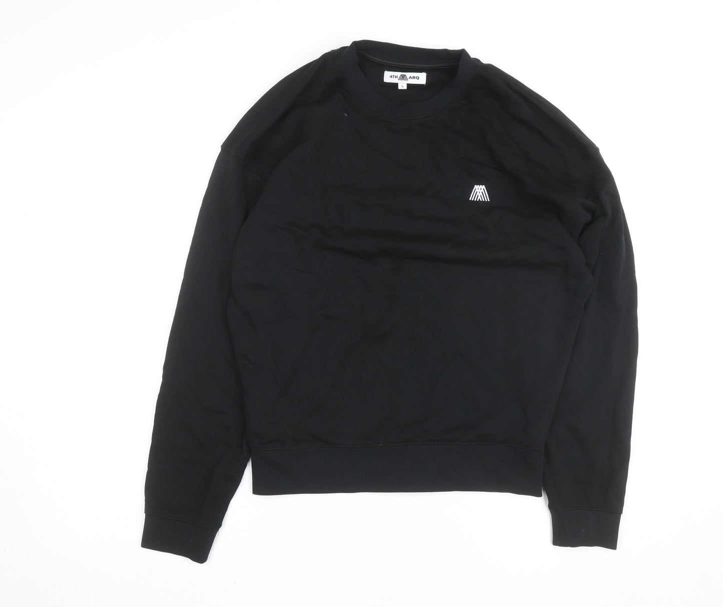 4TH ARQ Men's Black Small Crew Neck Pullover Sweatshirt