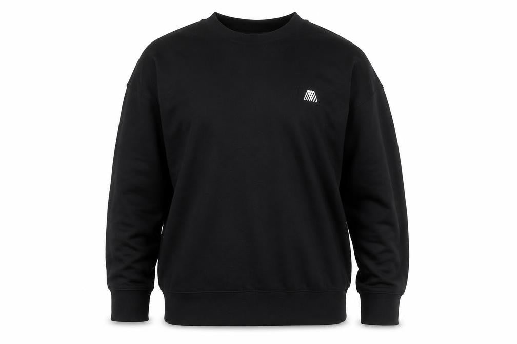 Front view of 4th & Reckless Men's Black Small Crew Neck Pullover Sweatshirt