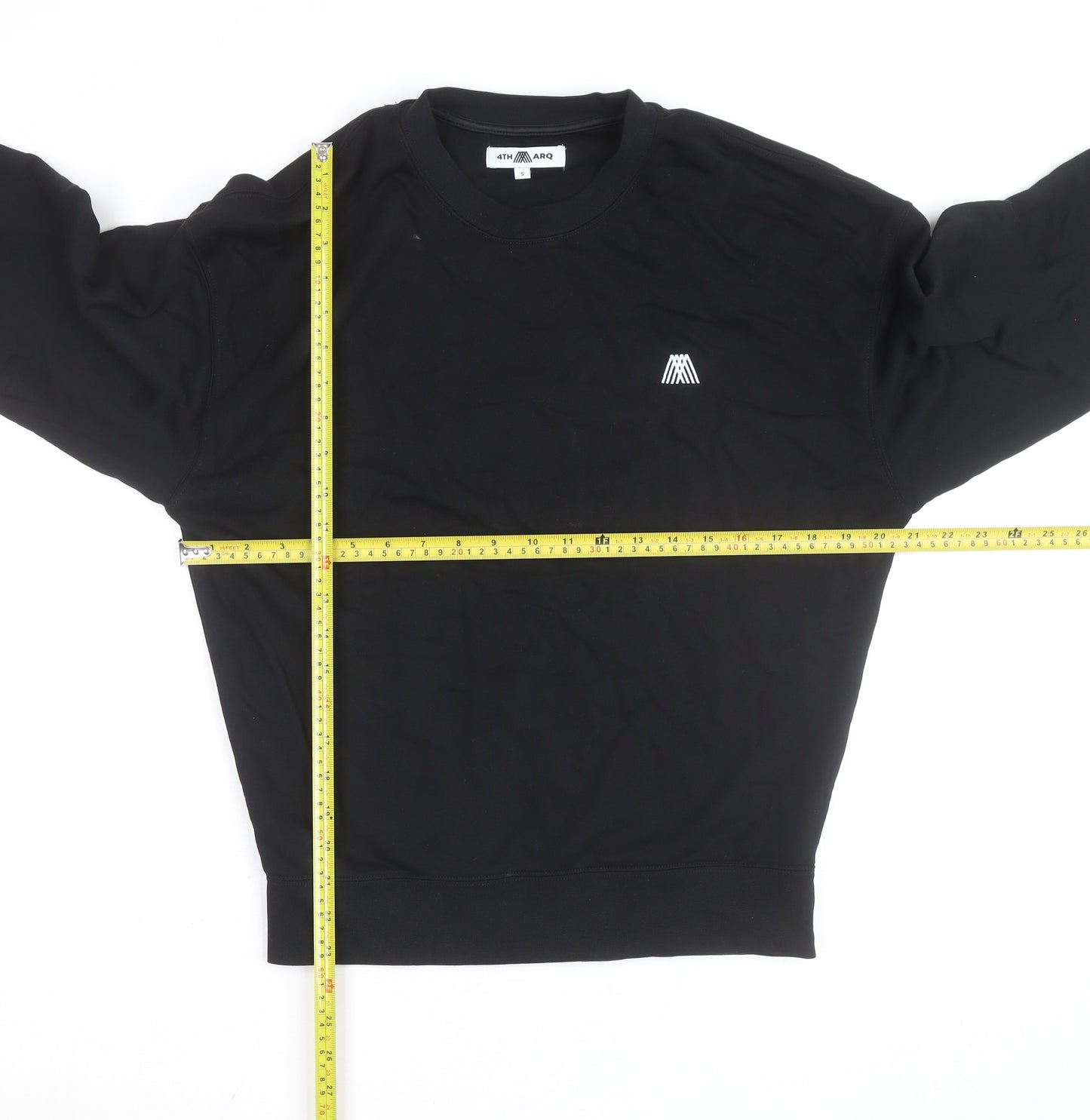4TH ARQ Men's Black Small Crew Neck Pullover Sweatshirt