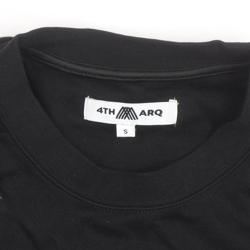 4TH ARQ Men's Black Small Crew Neck Pullover Sweatshirt