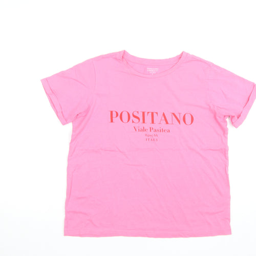 Dunnes Stores Women's Pink Cotton T-Shirt Small