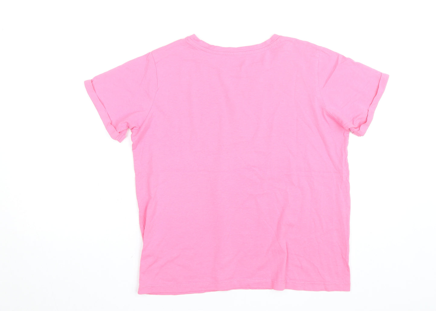 Dunnes Stores Women's Pink Cotton T-Shirt Small