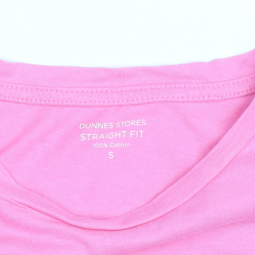 Dunnes Stores Women's Pink Cotton T-Shirt Small