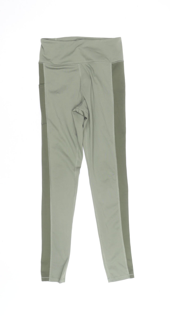 H&M Women Green M Active Leggings with Side Pockets