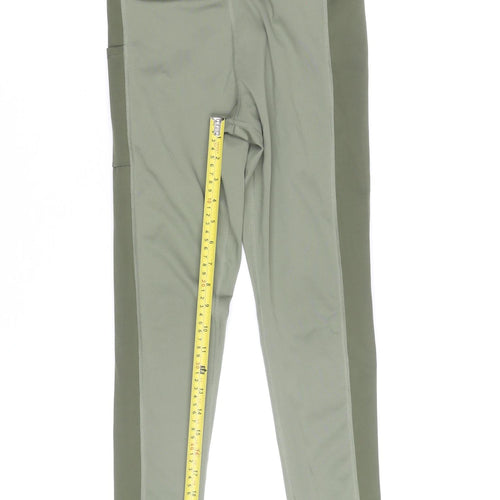 H&M Women Green M Active Leggings with Side Pockets