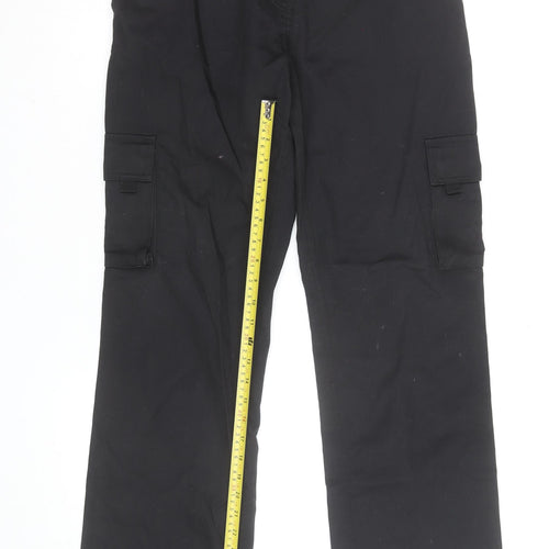 Dimensions Women’s Black Cargo Trousers Size 10L Polyester Cotton