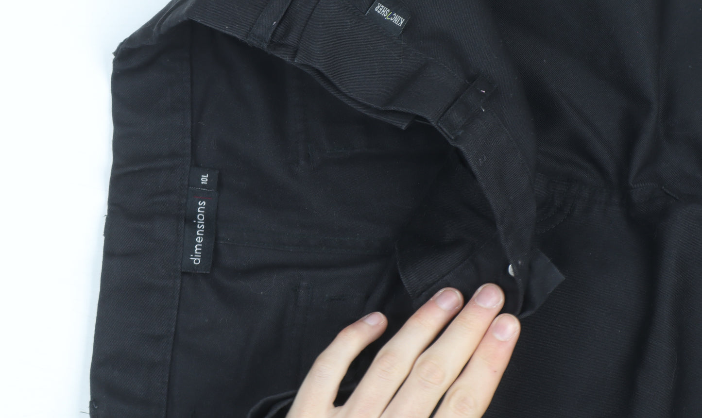 Dimensions Women’s Black Cargo Trousers Size 10L Polyester Cotton