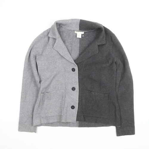 Christian Siriano Women’s Grey Collared Knit Cardigan M