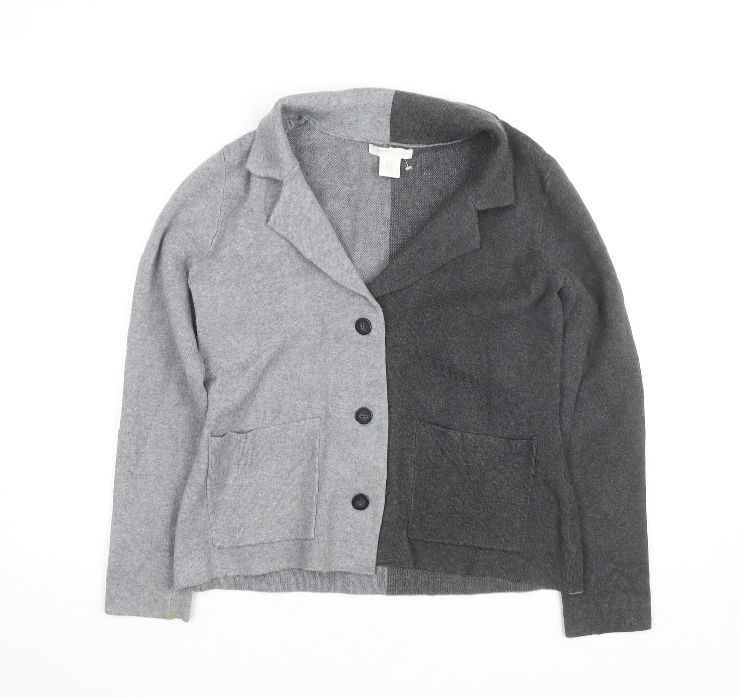Christian Siriano Women’s Grey Collared Knit Cardigan M