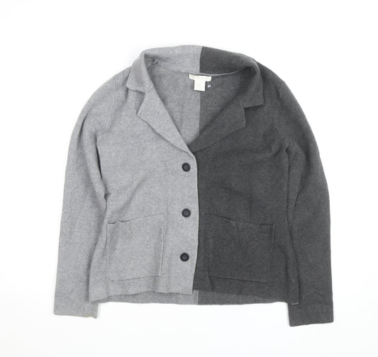 Christian Siriano Women’s Grey Collared Knit Cardigan M