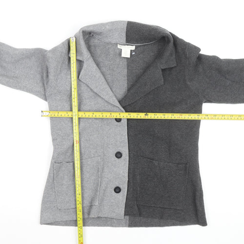 Christian Siriano Women’s Grey Collared Knit Cardigan M