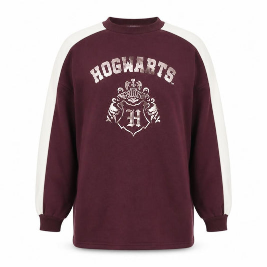 Front view of Harry Potter Hogwarts Maroon Sweatshirt Teens, size 146/152, Long Sleeve Pullover