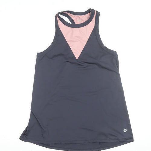 Marks and Spencer Women's Grey & Pink Racerback Tank Top Size S