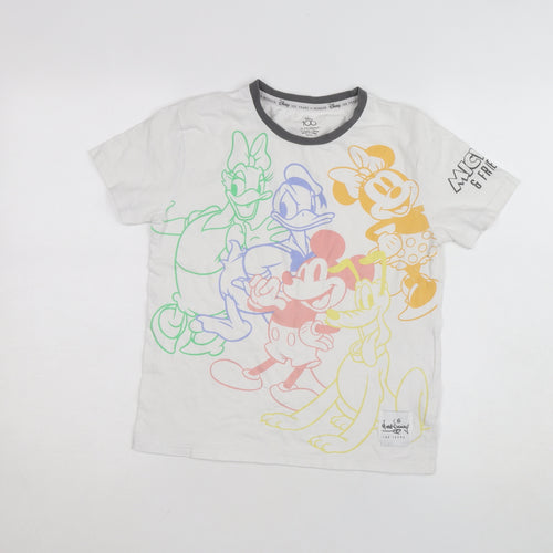 Disney Primark Girls White Mickey & Friends Graphic T-Shirt 11-12 Years