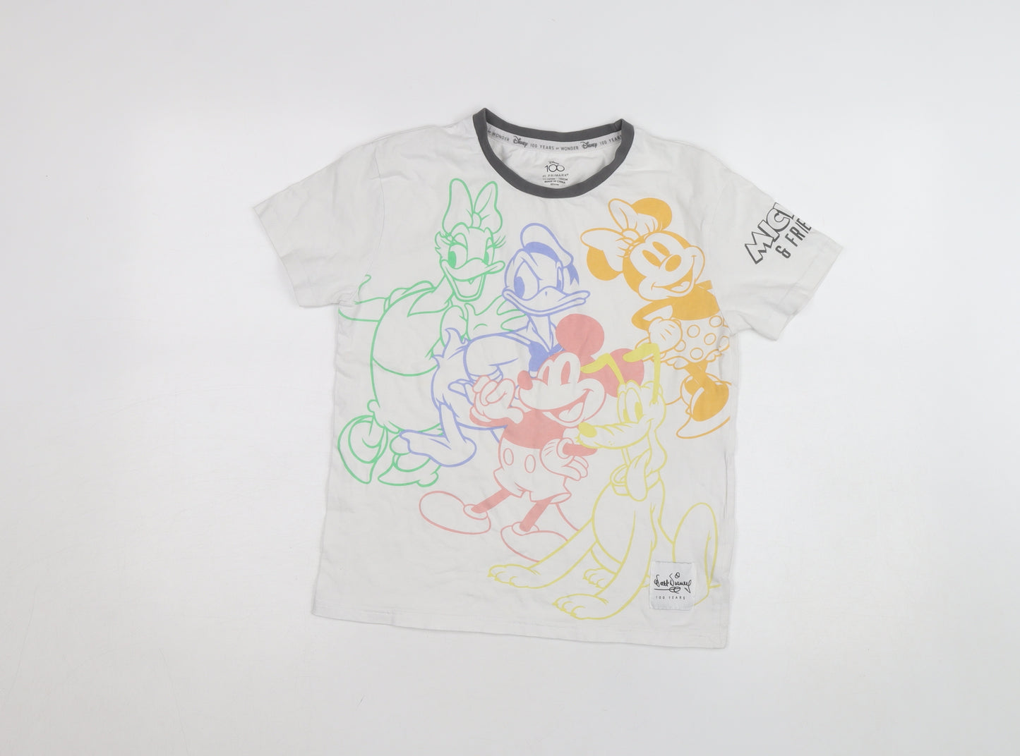 Disney Primark Girls White Mickey & Friends Graphic T-Shirt 11-12 Years