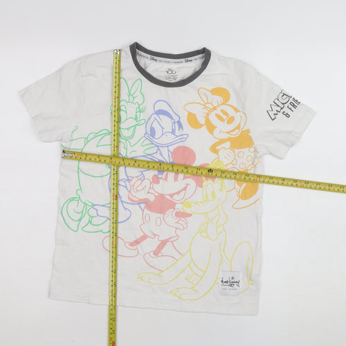 Disney Primark Girls White Mickey & Friends Graphic T-Shirt 11-12 Years