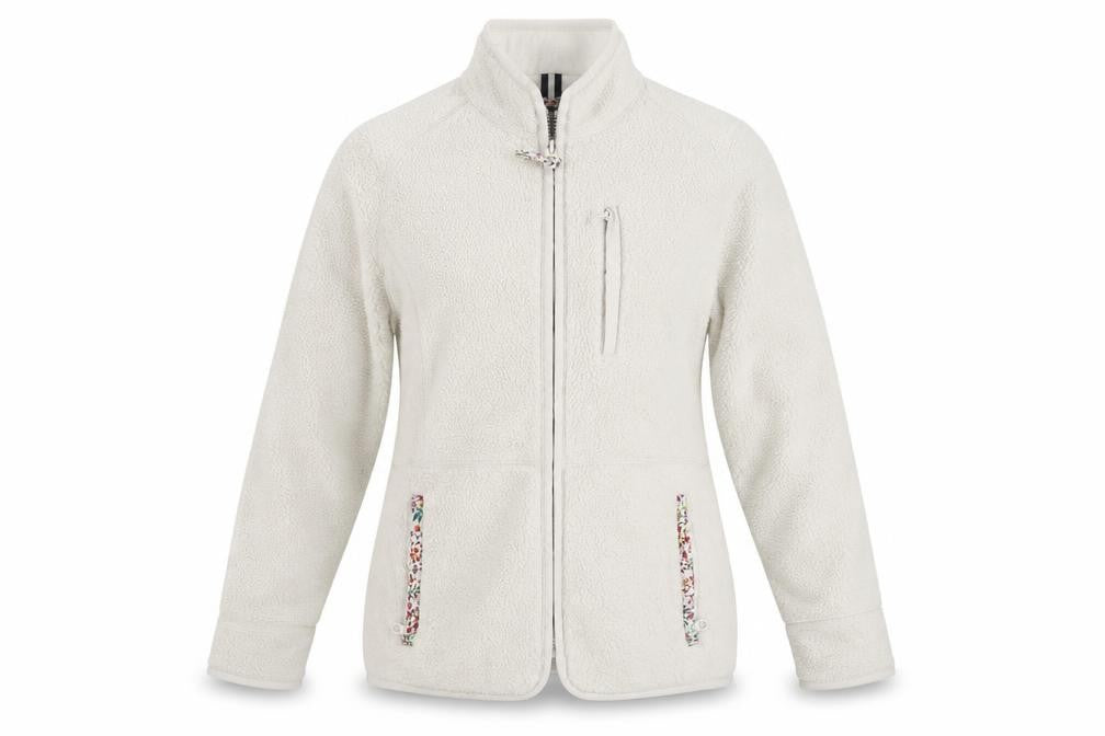 Joules Women's Ivory Full Zip Fleece Jumper Size 8 Classic Fit