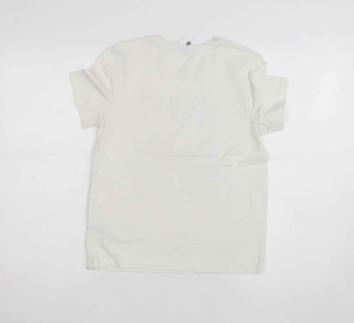 ONLY Women’s White Minimalist Print Cotton T-Shirt Size S