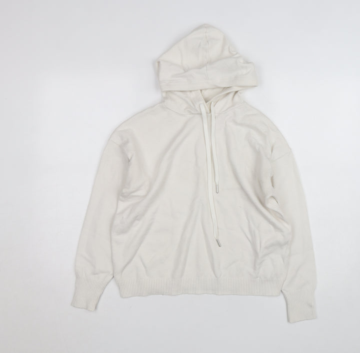 Savida Women Ivory Pullover Hoodie Medium Viscose Blend