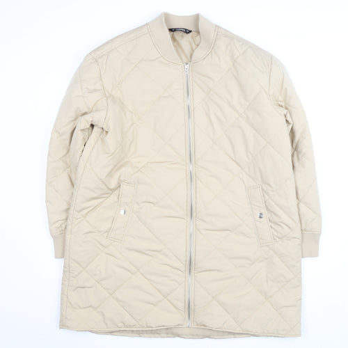 Dunnes Women Beige Quilted Long Jacket Size L