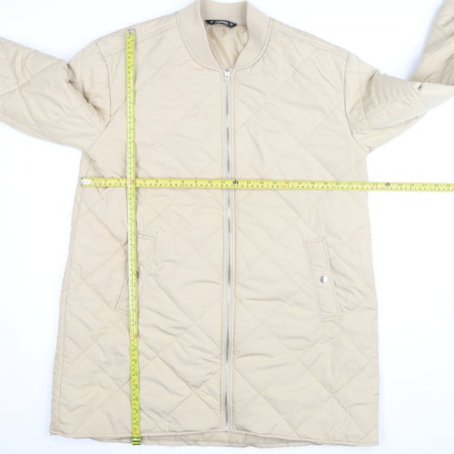 Dunnes Women Beige Quilted Long Jacket Size L