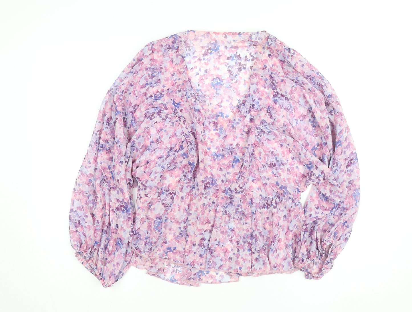 Savida Women's Multicoloured Floral Chiffon Tunic Blouse Size L