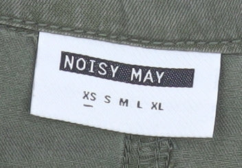 Noisy May Women Green Lyocell Shirt Dress L Lightweight Belted