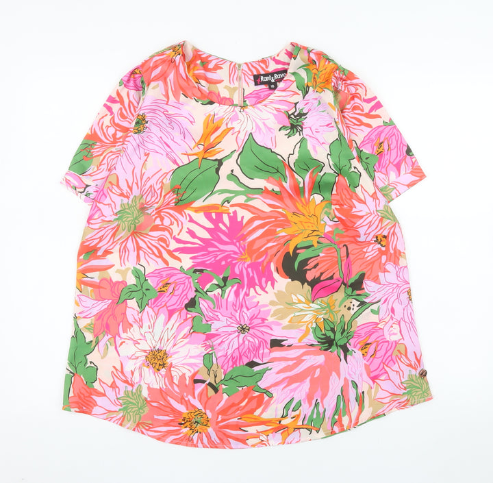 Rant & Rave Women’s Multicoloured Floral Tunic Blouse Size 16