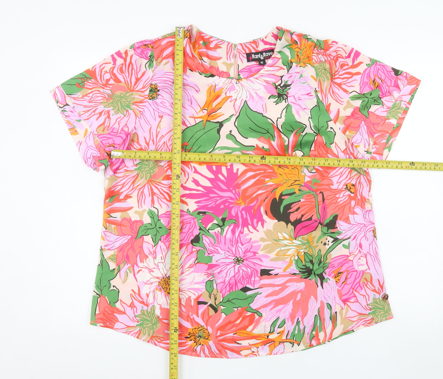 Rant & Rave Women’s Multicoloured Floral Tunic Blouse Size 16