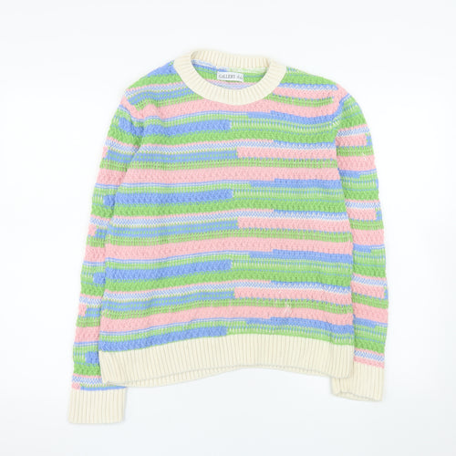 Gallery Women’s Multicoloured Cotton Crew Neck Knit Jumper Size S