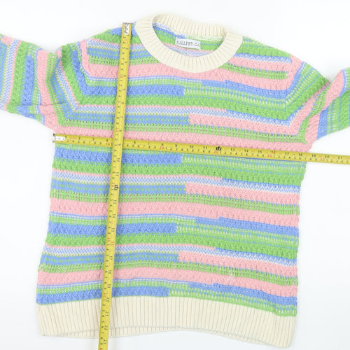 Gallery Women’s Multicoloured Cotton Crew Neck Knit Jumper Size S