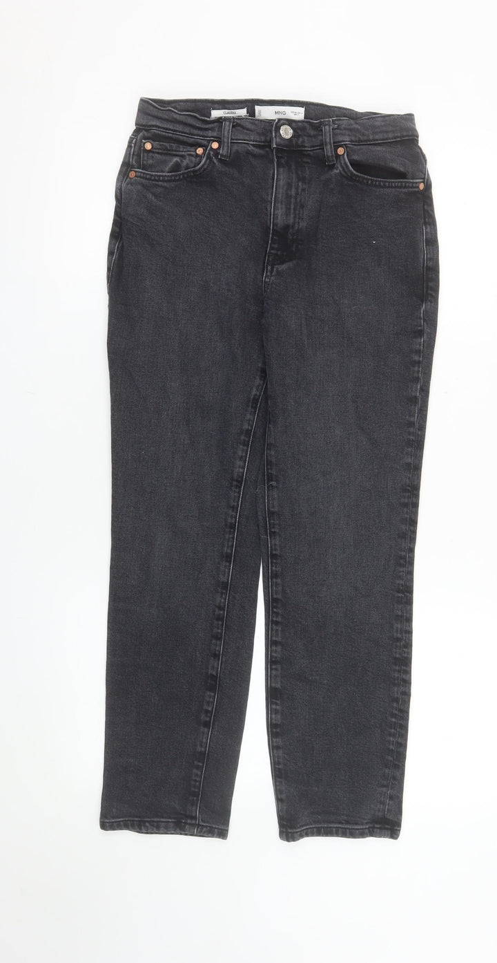 MNG Women's Black Straight Jeans Size 10 Slim Fit High Rise