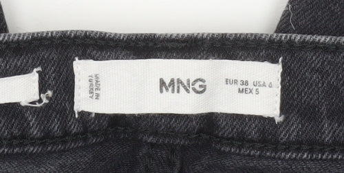 MNG Women's Black Straight Jeans Size 10 Slim Fit High Rise